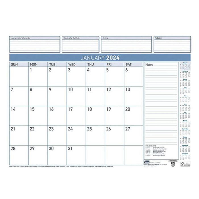 Sasco Deluxe Desk Planner Refill 2024 1055224RFL