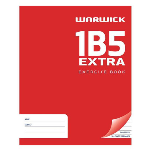 Warwick Exercise Book 1B5 50 Leaf 25% Extra Ruled 7mm 255x205mm-Marston Moor