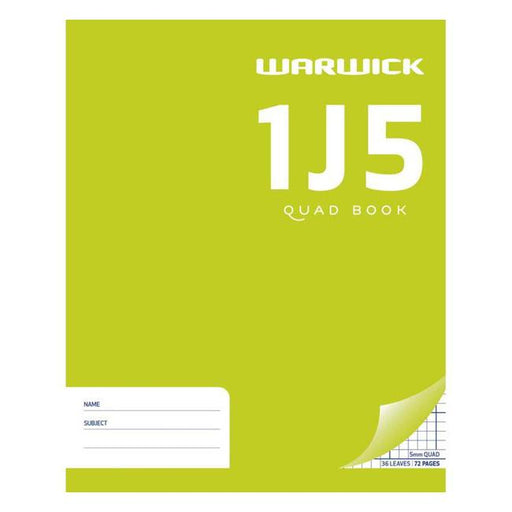 Warwick Exercise Book 1J5 36 Leaf Quad 5mm 255x205mm-Marston Moor