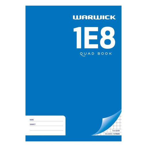 Warwick Exercise Book 1E8 36 Leaf A4 Quad 7mm-Marston Moor