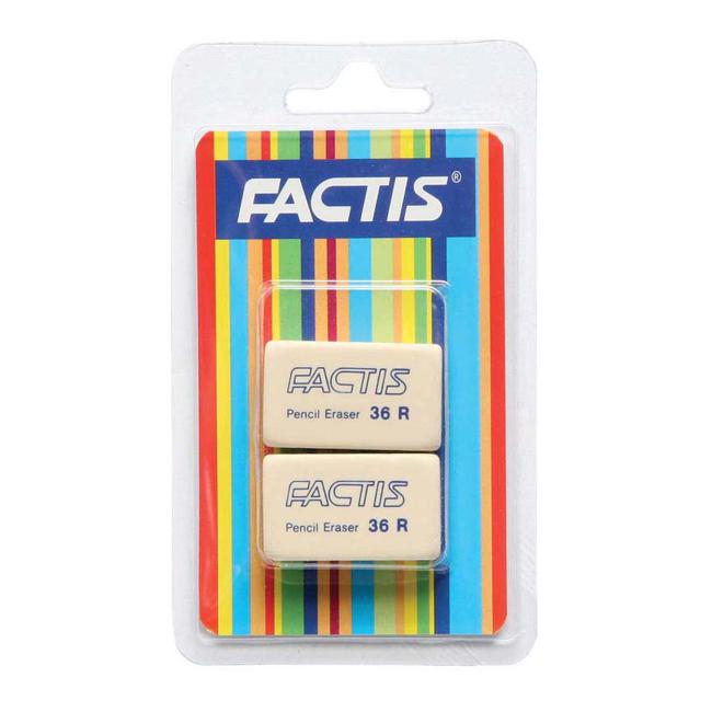 Factis Erasers 36r Twin Hangsell Pack