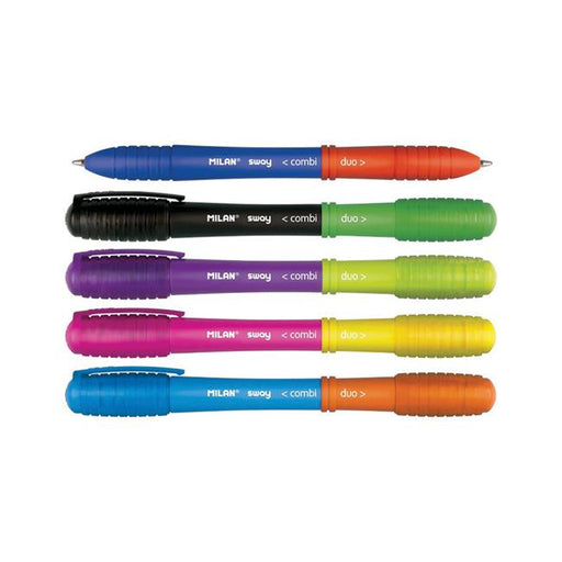 Milan Sway Combi Duo Ballpoint Pens 5 Pack 10 Assorted Colours-Marston Moor