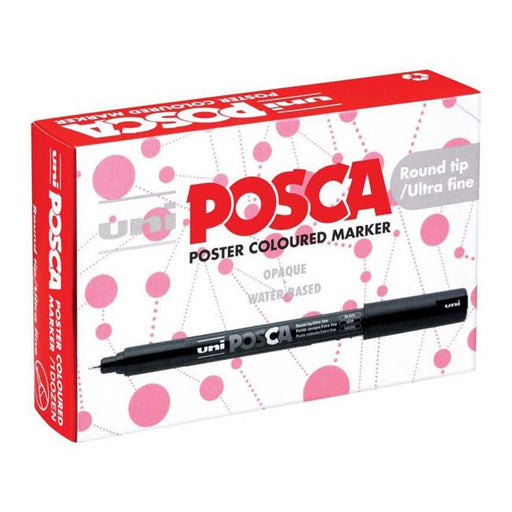 Uni Posca Marker 0.7mm Ultra-Fine Pin Tip Asstd Metallic 12 PC-1MR-Marston Moor