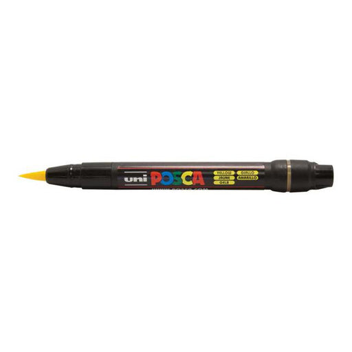 Uni Posca Marker 0.1-10.0mm Brush Tip Yellow PCF-350-Marston Moor