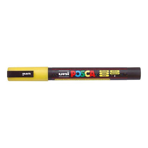 Uni Posca Marker 0.9-1.3mm Fine Glitter Yellow PC-3M-Marston Moor