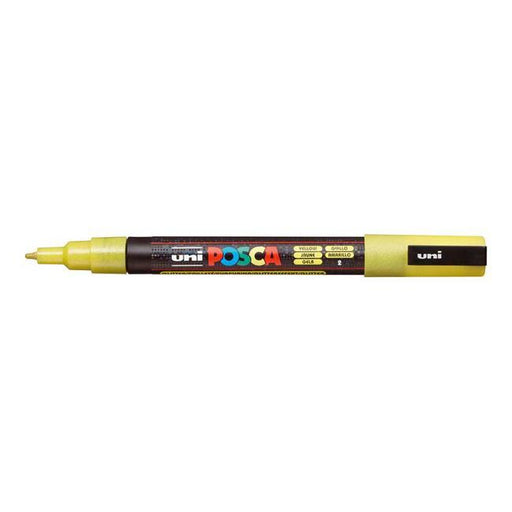 Uni Posca Marker 0.9-1.3mm Fine Glitter Yellow PC-3M-Marston Moor