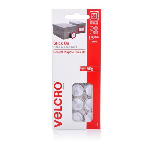 Velcro brand stick on hook & loop dots 15 dots 16mm white-Marston Moor