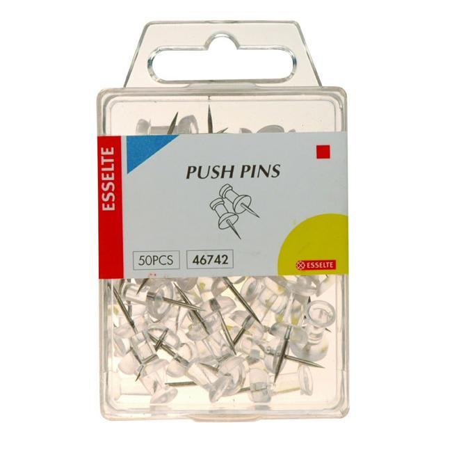 Esselte push pins clear pk50