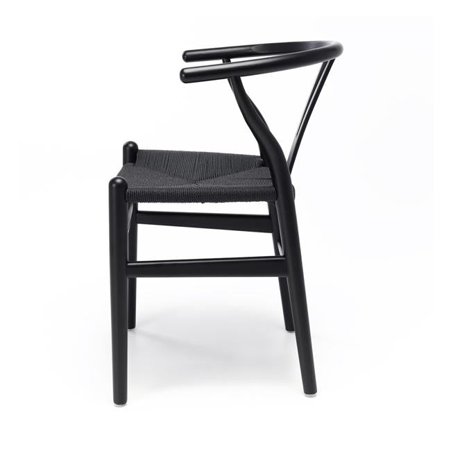 Wishbone Chair Black Oak Black Rope Seat...-Marston Moor