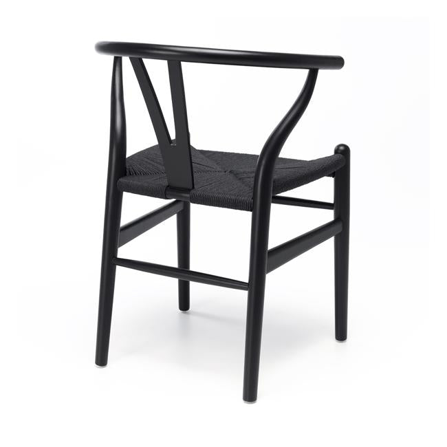 Wishbone Chair Black Oak Black Rope Seat...-Marston Moor