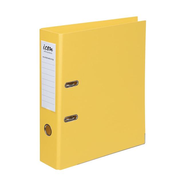 Icon Lever Arch File A4 Linen Yellow