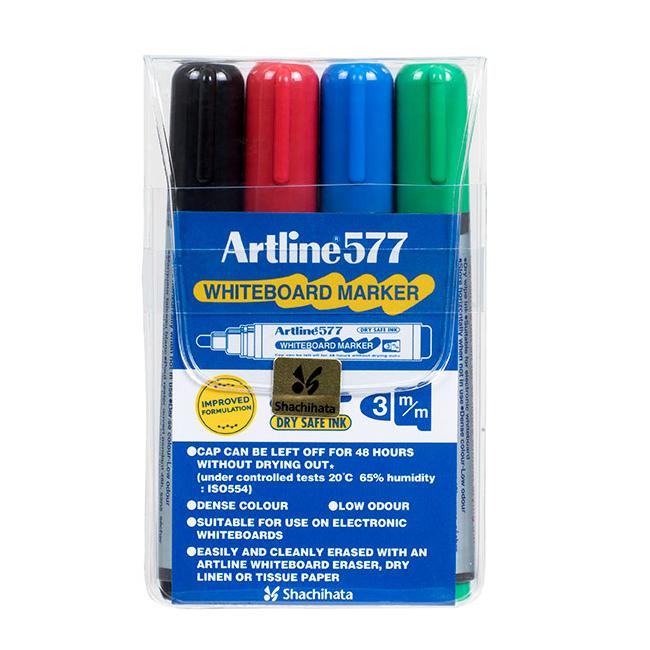Artline 577 whiteboard marker asst (wallet 4)