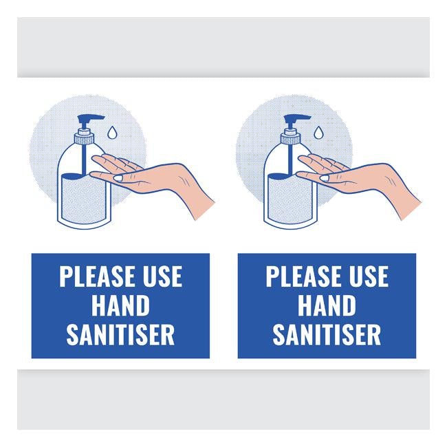Avery Pre-Printed Self-Adhesive Sign Please Use Hand Sanitiser A4 2up 5 Sheets