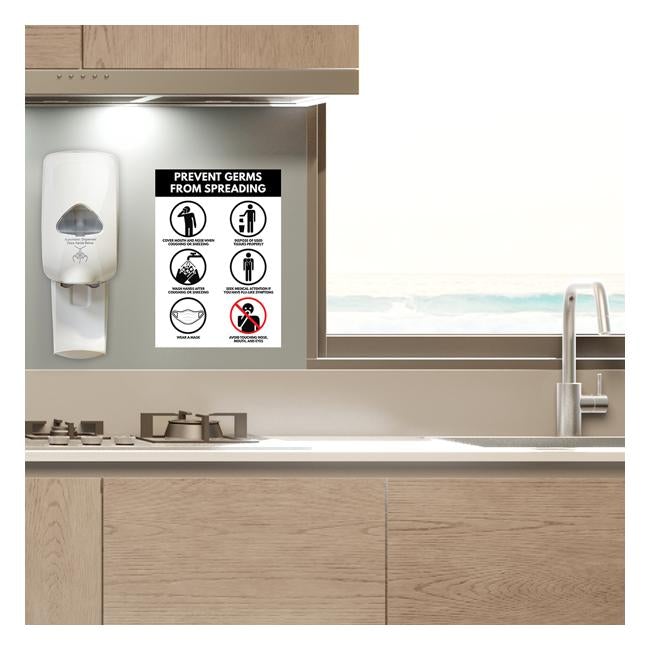 Avery Pre-Printed Self-Adhesive Sign Prevent Germs from Spreading A4 1up 5 Sheets