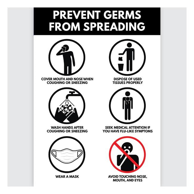 Avery Pre-Printed Self-Adhesive Sign Prevent Germs from Spreading A4 1up 5 Sheets