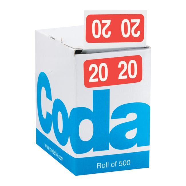 Codafile Label 19mm Year 2020 Roll 500