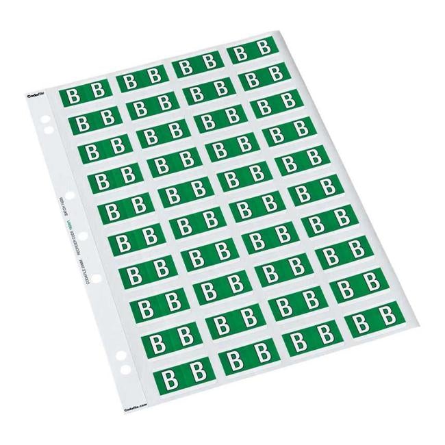 Codafile Label Alpha B 25mm Pack 5 Sheets