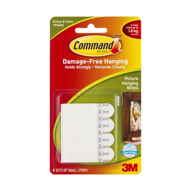 Command Picture Hanging Strips 17202 Small White Pack of 4