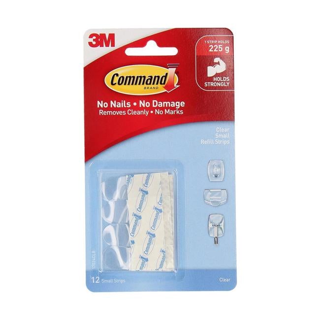 Command Refill Strips 17024CLR Small Clear Pk/12