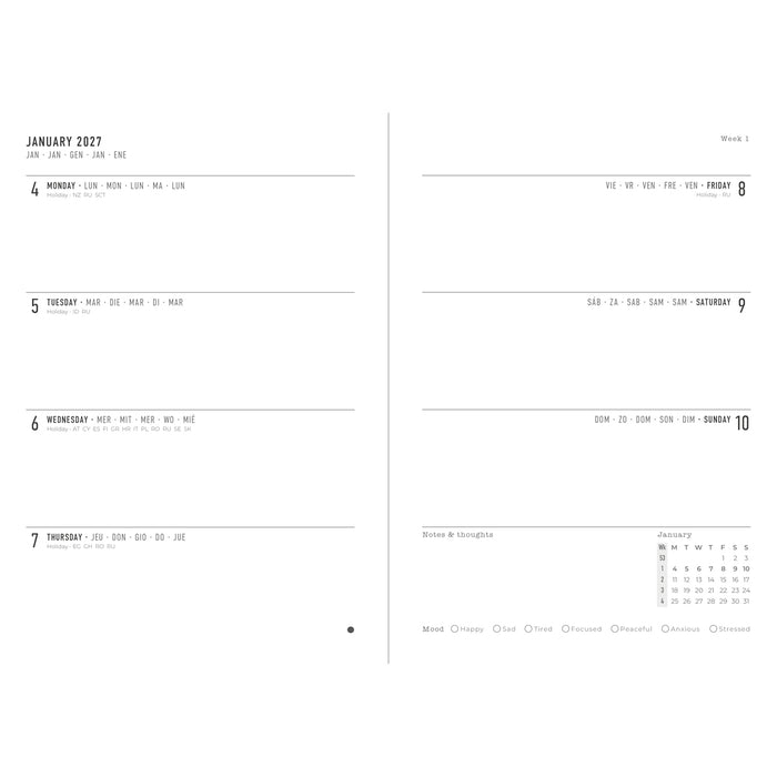 Letts of London Diary Conscious A5 Week to View Ocean 2027