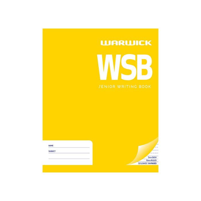 Warwick Senior Writing WSB 40 Leaf Dashed 5mm Ruled 10mm 255x205mm
