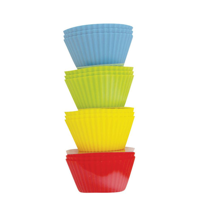 Avanti Silicone Muffin Cups 9Cm Diameter - Set Of 12 Red/Blue/Green/Yellow 1