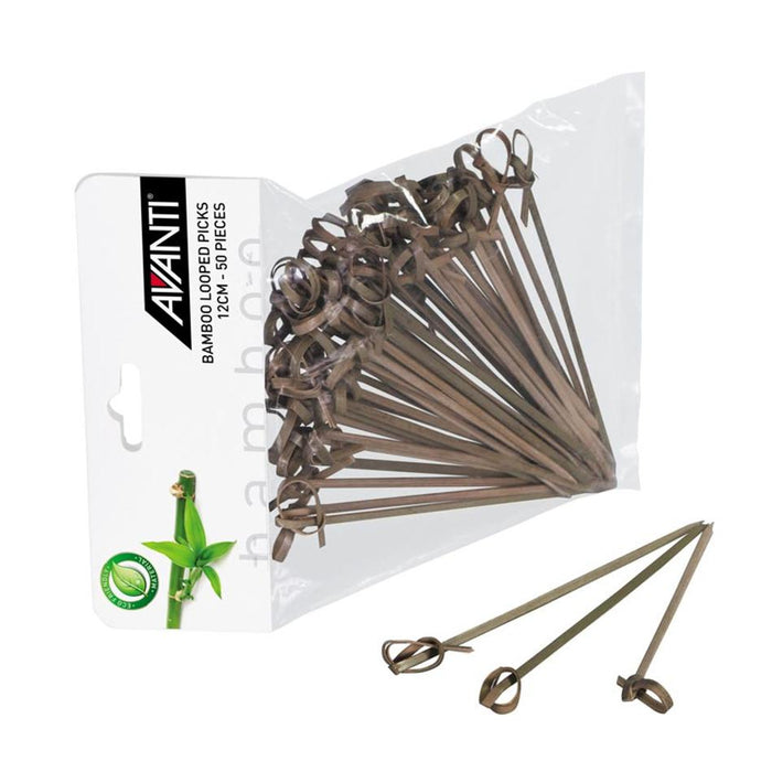 Avanti Bamboo Looped Picks - 12Cm 50Piece Pack 16697 1