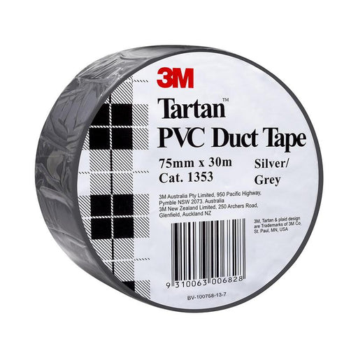 3M Tartan Duct Tape 1353 Silver Grey 75mm x 30m 11367_1