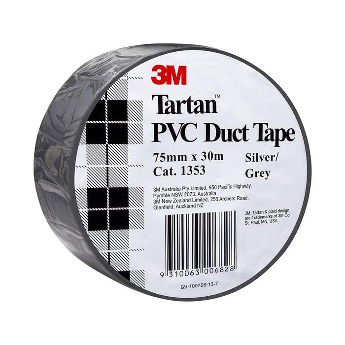 3M Tartan Duct Tape 1353 Silver Grey 75mm x 30m 11367_1