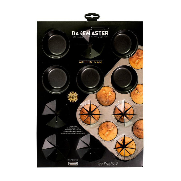 Bakemaster 12 Cup Muffin/Cupcake Pan, 35 X 27Cm/7 X 2.5Cm - Non-Stick 3