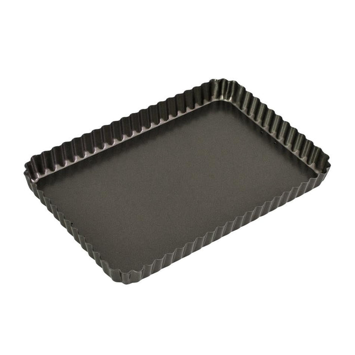 Bakemaster Loose Base Fluted Rectangular Flan/Quiche Pan, 31 X 21 X 3.5Cm - Non-Stick 1