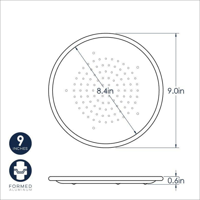 Naturals® 9" Hot Air Pizza Crisper | Aluminum Pizza Pan