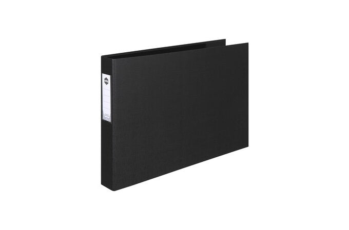 Marbig ring binder deluxe a3 l/scape 38mm 3d pvc black