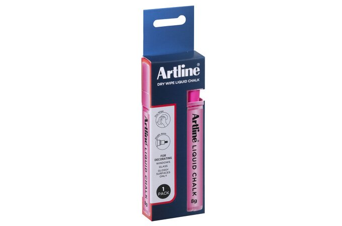 Artline Liquid Chalk Dry Wipe PK1 Pink HS