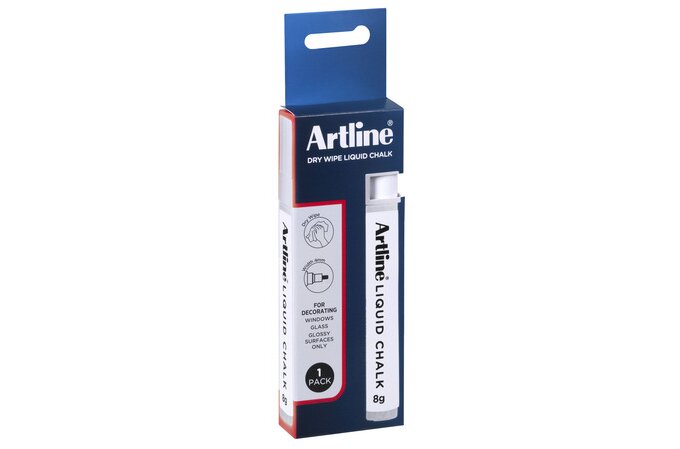 Artline Liquid Chalk Dry Wipe PK1 White HS