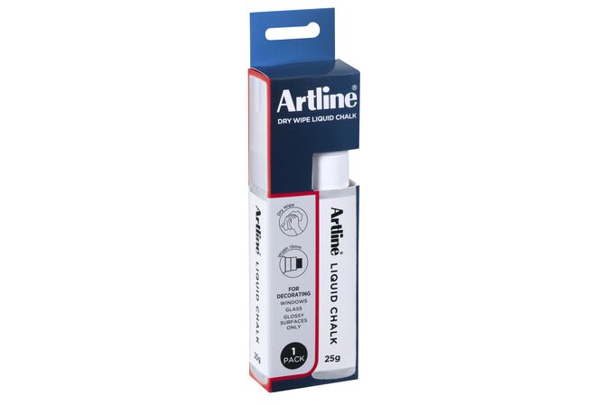 Artline Jumbo Liquid Chalk Dry Wipe PK1 White HS