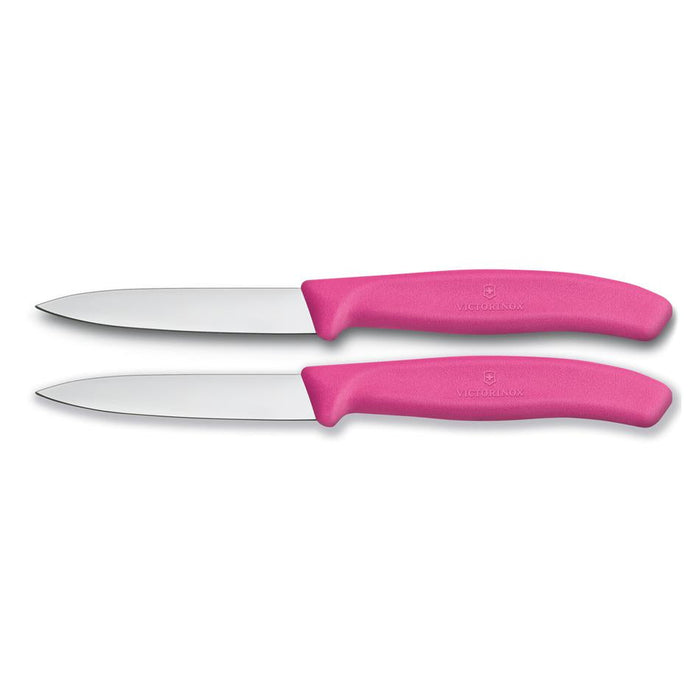 Victorinox Paring Knife, 8 Cm Pointed Blade, 2 Pc Set, Classic, Pink 1