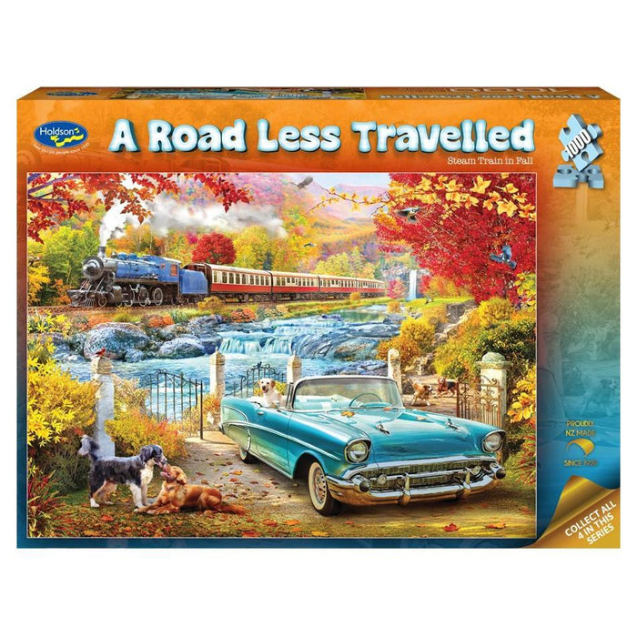 Holdson Puzzle - A Road Less Travelled, 1000pc (Steam Train in Fall)