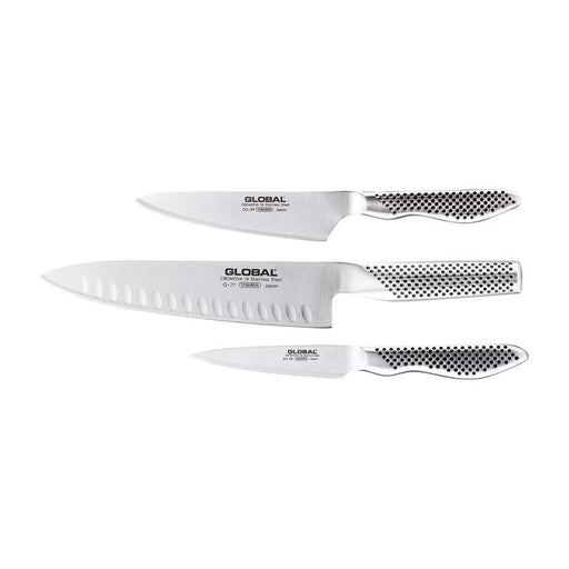 Global Classic 3 Piece Knife Set With Fluted Cooks Knife 79630 1