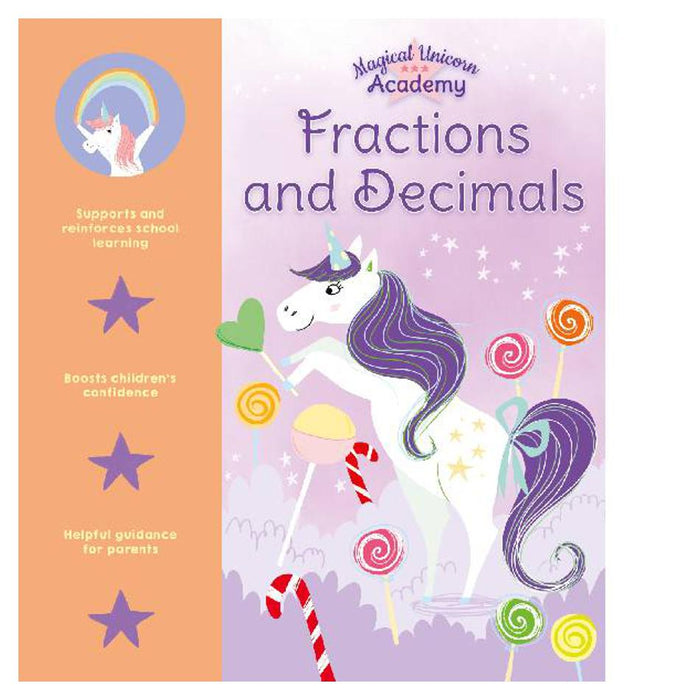 Magical Unicorn Fractions & Decimals Activity Book