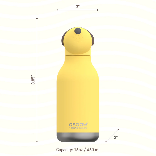 Asobu Bestie Dog Twin Wall Insulated Bottle 460ml Yellow