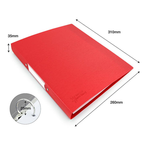 Acme Antibacterial A4 Ring Binder 35mm Red 999011_2