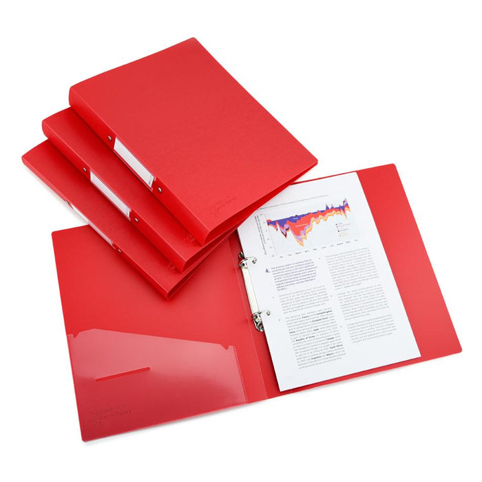 Acme Antibacterial A4 Ring Binder 35mm Red 999011_5