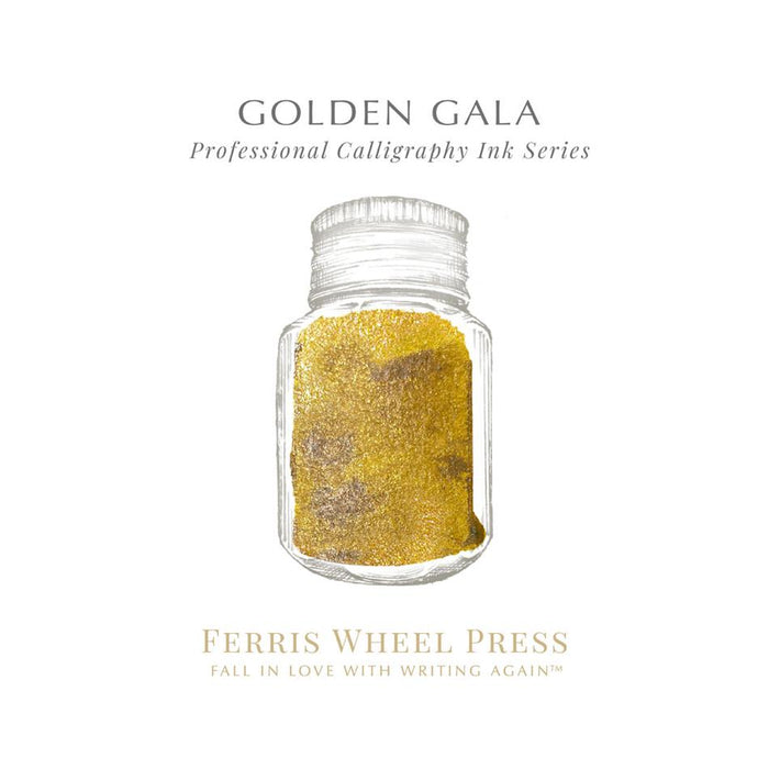 Acme Calligraphy Ink Golden Gala 28ml - Sparkling Gold_4