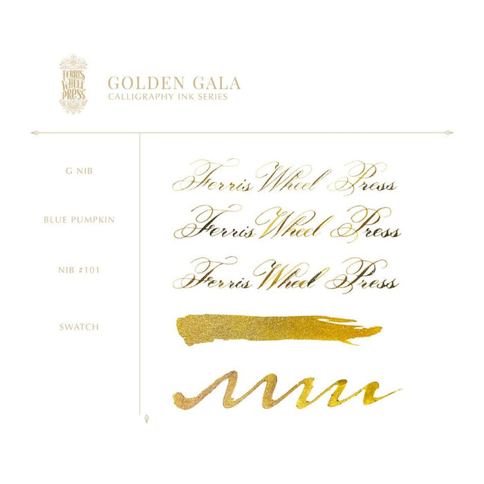 Acme Calligraphy Ink Golden Gala 28ml - Sparkling Gold_5