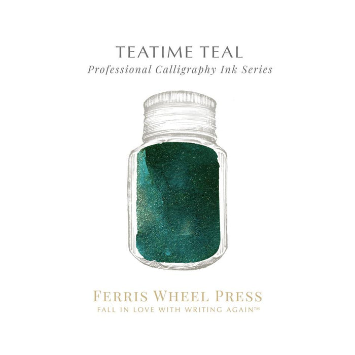 Acme Calligraphy Ink Teatime Teal 28ml - Gold Shimmer 1000022_3