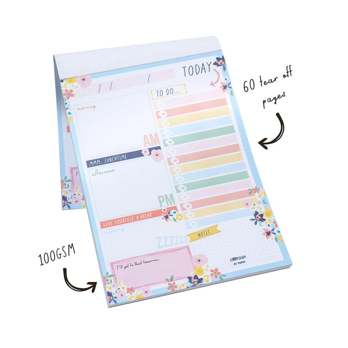Acme Carpe Diem Daily Planner Pad Floral 60 Sheets 1000176_4