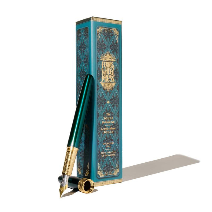Acme Ferris Wheel Press Fountain Pen Joule Engravers Teal Fine 1000159_5