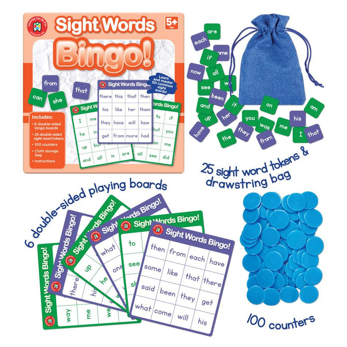 Acme Sight Words Bingo Game 50 Words Educational Fun_3