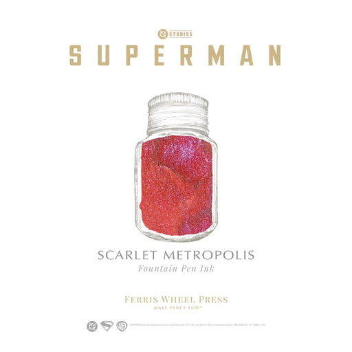 Acme Superman Scarlet Metropolis Fountain Pen Ink 10ml_2